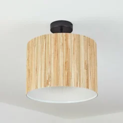 Lampes En Tissu-hofstein Plafonnier Fleuriot Noir, 1 lumière