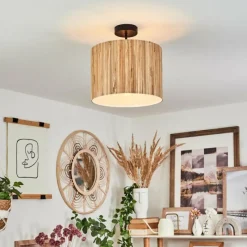 Lampes En Tissu-hofstein Plafonnier Fleuriot Noir, 1 lumière