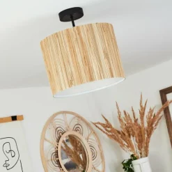 Lampes En Tissu-hofstein Plafonnier Fleuriot Noir, 1 lumière