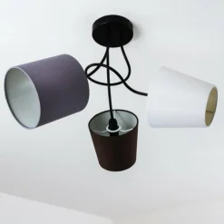 Lampes En Tissu-hofstein Plafonnier FLIN Noir, 3 lumières