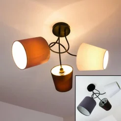 Lampes En Tissu-hofstein Plafonnier FLIN Noir, 3 lumières