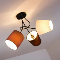 Lampes En Tissu-hofstein Plafonnier FLIN Noir, 3 lumières