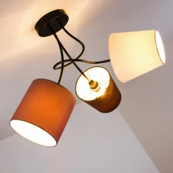 Lampes En Tissu-hofstein Plafonnier FLIN Noir, 3 lumières