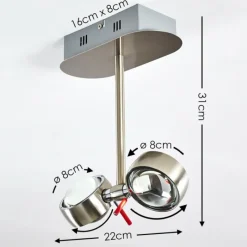 hofstein Plafonnier Florenz LED Nickel mat, 2 lumières