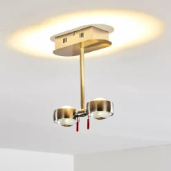 hofstein Plafonnier Florenz LED Nickel mat, 2 lumières