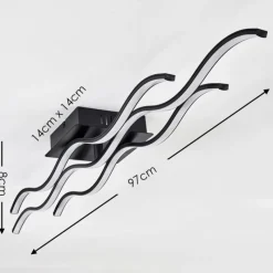 hofstein Plafonnier Flow LED Noir, 2 lumières