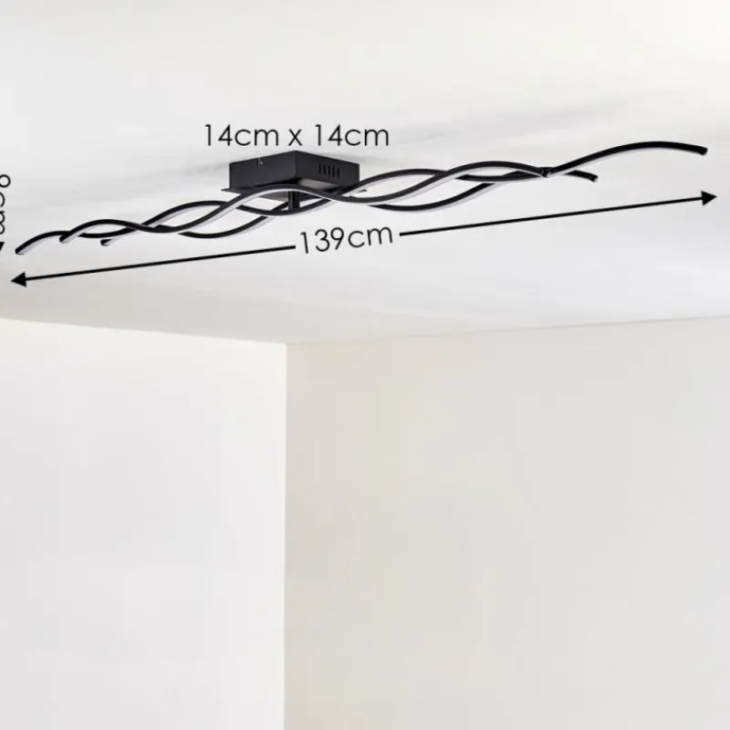 hofstein Plafonnier Flow LED Noir, 3 lumières* Éclairage Led
