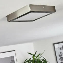 hofstein Plafonnier Fnsrud LED Nickel mat, 1 lumière
