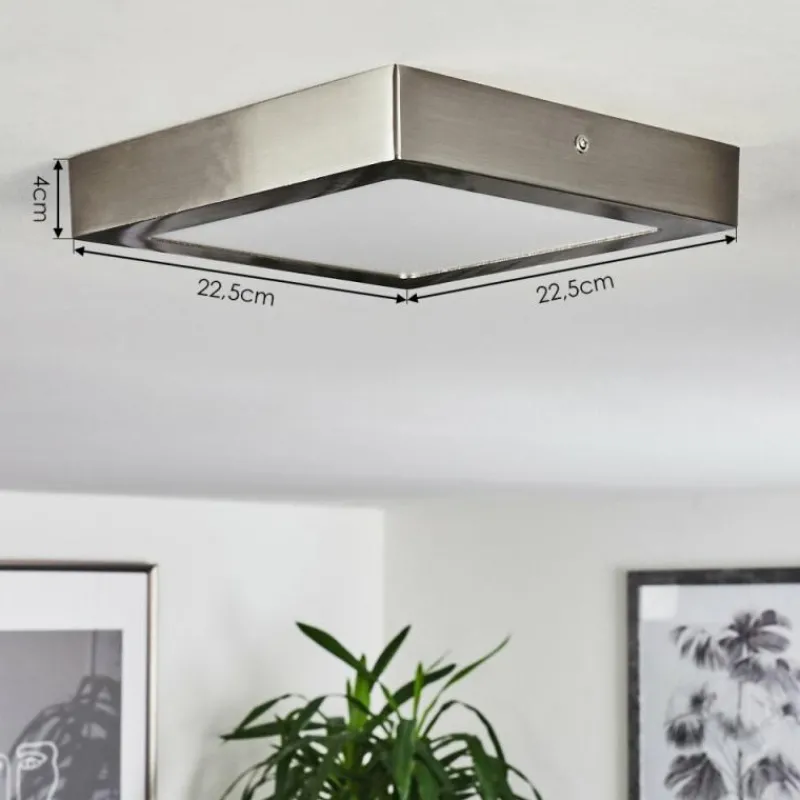 hofstein Plafonnier Fnsrud LED Nickel mat, 1 lumière