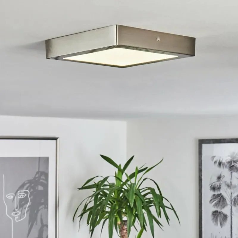 hofstein Plafonnier Fnsrud LED Nickel mat, 1 lumière
