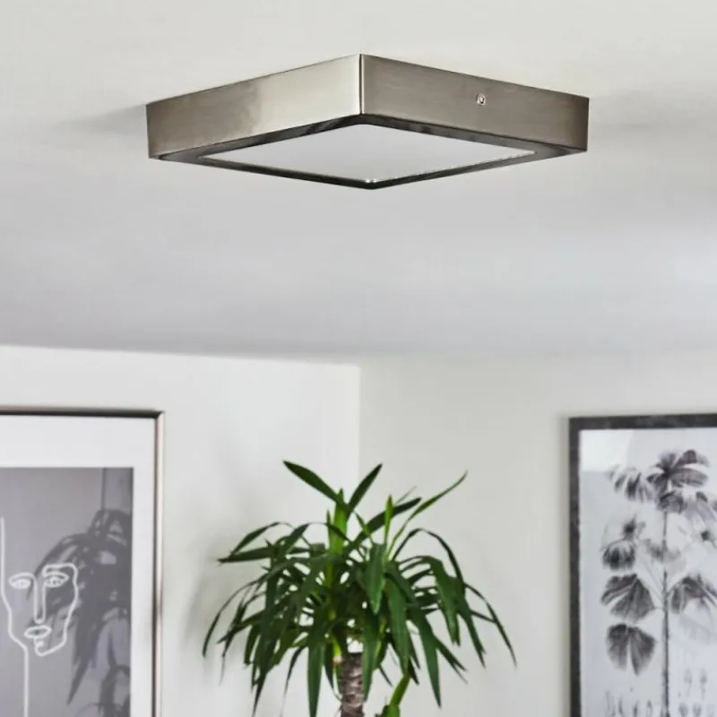 hofstein Plafonnier Fnsrud LED Nickel mat, 1 lumière