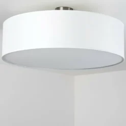 Lampes En Tissu-hofstein Plafonnier Foggia Blanc, 3 lumières