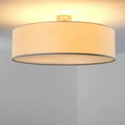 Lampes En Tissu-hofstein Plafonnier Foggia Blanc, 3 lumières