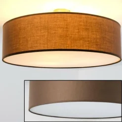 Lampes En Tissu-hofstein Plafonnier Foggia Brun, 3 lumières