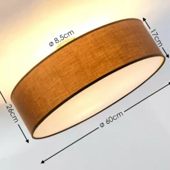 Lampes En Tissu-hofstein Plafonnier Foggia Brun, 3 lumières