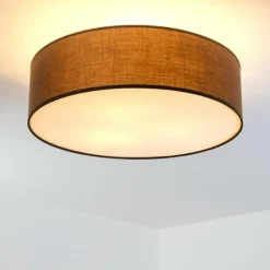 Lampes En Tissu-hofstein Plafonnier Foggia Brun, 3 lumières