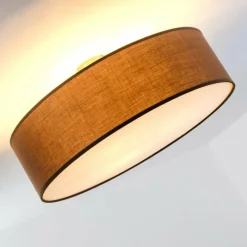 Lampes En Tissu-hofstein Plafonnier Foggia Brun, 3 lumières