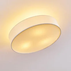 Lampes En Tissu-hofstein Plafonnier Foggia Nickel mat, 3 lumières