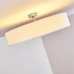Lampes En Tissu-hofstein Plafonnier Foggia Nickel mat, 3 lumières