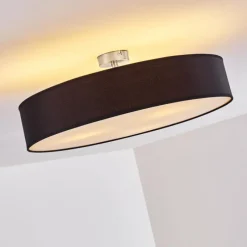 Lampes En Tissu-hofstein Plafonnier Foggia Nickel mat, 3 lumières