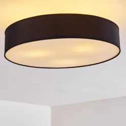 Lampes En Tissu-hofstein Plafonnier Foggia Nickel mat, 3 lumières