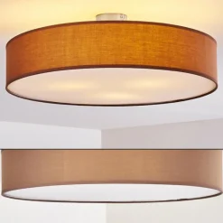 Lampes En Tissu-hofstein Plafonnier Foggia Nickel mat, 3 lumières