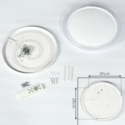 hofstein Plafonnier Fondaco LED Blanc, 1 lumière, Télécommandes, Changeur de couleurs