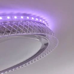 hofstein Plafonnier Fondaco LED Blanc, 1 lumière, Télécommandes, Changeur de couleurs