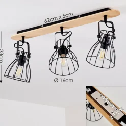 Lampes Vintages & Rétros-hofstein Plafonnier Forshaga Brun, 3 lumières