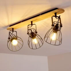 Lampes Vintages & Rétros-hofstein Plafonnier Forshaga Brun, 3 lumières