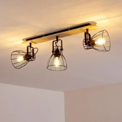 Lampes Vintages & Rétros-hofstein Plafonnier Forshaga Brun, 3 lumières