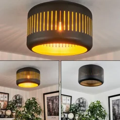 Lampes Dorées-hofstein Plafonnier Fournie Noir, 1 lumière