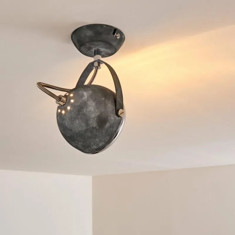 hofstein Plafonnier Foverup Chrome, Gris, 1 lumière