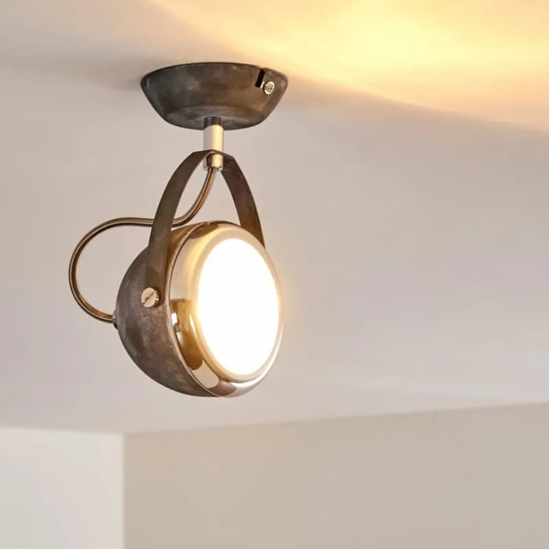 hofstein Plafonnier Foverup Chrome, Gris, 1 lumière