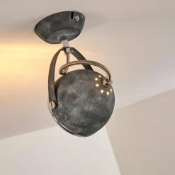 hofstein Plafonnier Foverup Chrome, Gris, 1 lumière