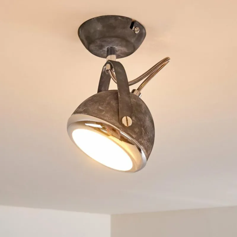 hofstein Plafonnier Foverup Chrome, Gris, 1 lumière