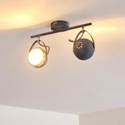 hofstein Plafonnier Foverup Chrome, Gris, 2 lumières