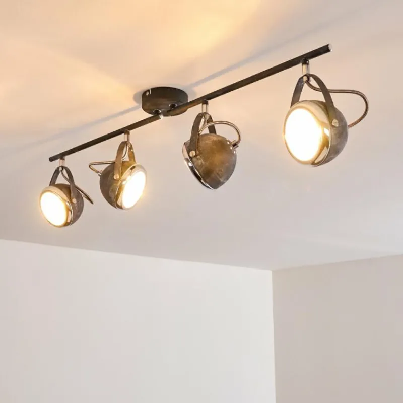 hofstein Plafonnier Foverup Chrome, Gris, 4 lumières