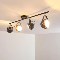 hofstein Plafonnier Foverup Chrome, Gris, 4 lumières