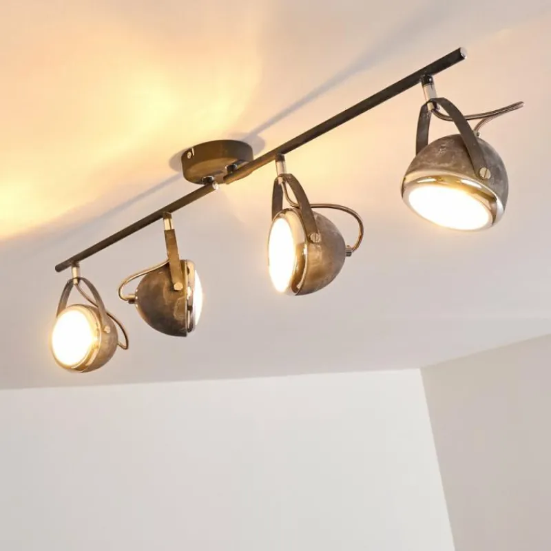 hofstein Plafonnier Foverup Chrome, Gris, 4 lumières