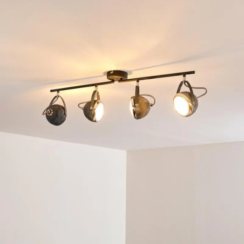 hofstein Plafonnier Foverup Chrome, Gris, 4 lumières