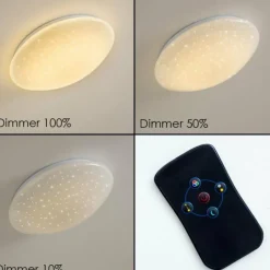 hofstein Plafonnier FOXES LED Blanc, 1 lumière, Télécommandes, Changeur de couleurs* Éclairage Led