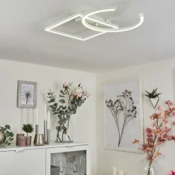 hofstein Plafonnier Frederick LED Chrome, Blanc, 1 lumière