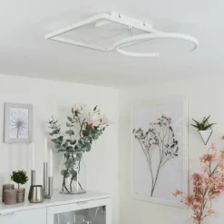 hofstein Plafonnier Frederick LED Chrome, Blanc, 1 lumière