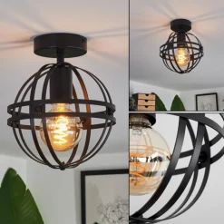 Lampes Industrielles-hofstein Plafonnier Freguesia Noir, 1 lumière