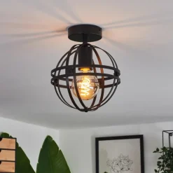 Lampes Industrielles-hofstein Plafonnier Freguesia Noir, 1 lumière