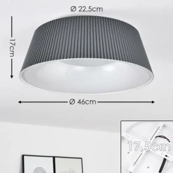 hofstein Plafonnier Fremont LED Gris, 1 lumière