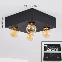 Lampes Vintages & Rétros-hofstein Plafonnier Fria Noir, 4 lumières
