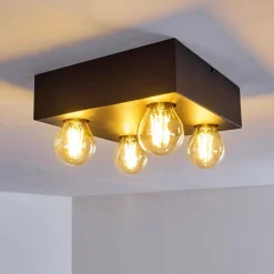 Lampes Vintages & Rétros-hofstein Plafonnier Fria Noir, 4 lumières