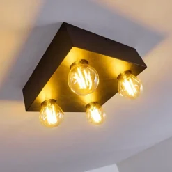 Lampes Vintages & Rétros-hofstein Plafonnier Fria Noir, 4 lumières